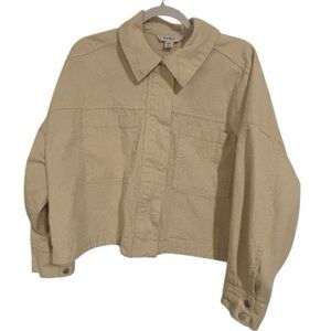 Old Navy XL Petite Canvas Crop Utility Jacket Natural Beige Sold Out Normcore